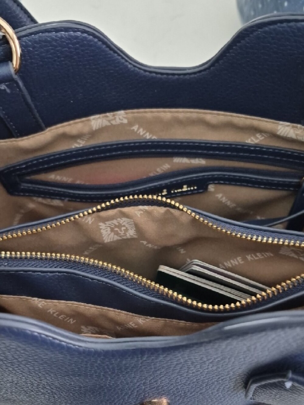 Michael Kors Navy Satchel with Gold-Tone Charm - Picture 5 of 9